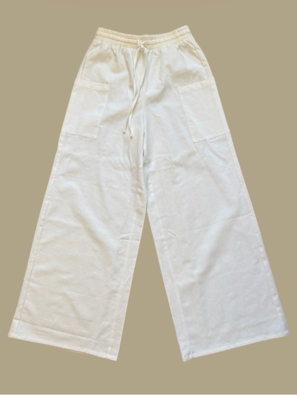 Princess Polly | Brunie Wide Leg Pull-On Pants | White | 0